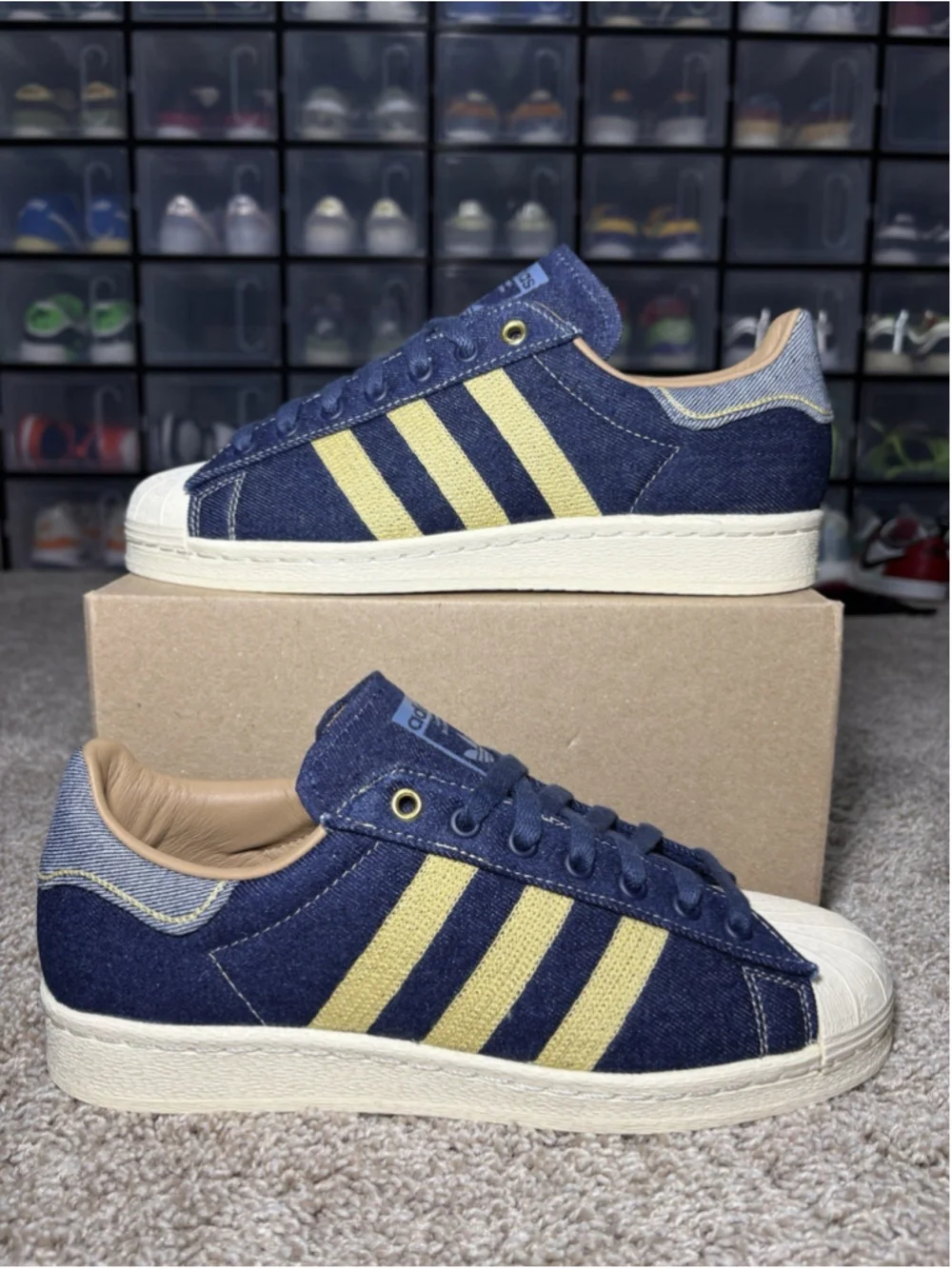 Adidas Originals Superstar 82 Men's Size 9 Denim Cream White Shoes JH5577 NEW